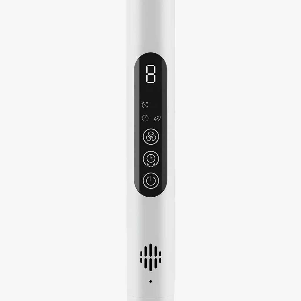 AirFlo™ Slim 43" Hybrid Pedestal Fan - Ultra- Quiet Air Circulator - White/Grey