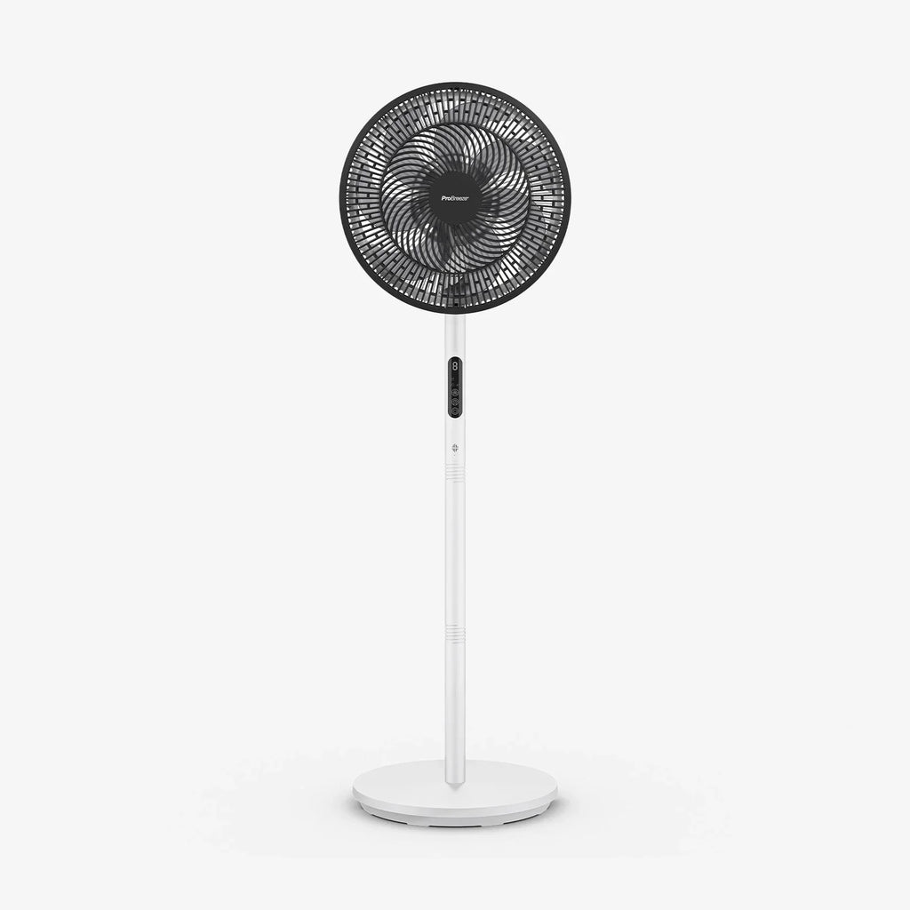AirFlo™ Slim 43" Hybrid Pedestal Fan - Ultra- Quiet Air Circulator - White/Black