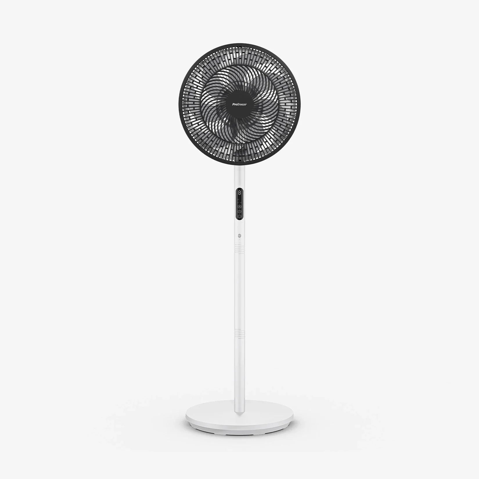 AirFlo™ Slim 43" Hybrid Pedestal Fan - Ultra- Quiet Air Circulator - White/Black