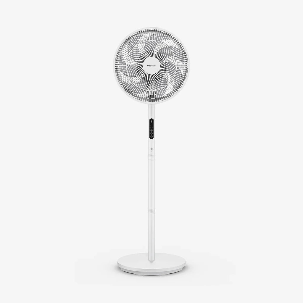 AirFlo™ Slim 43" Hybrid Pedestal Fan - Ultra- Quiet Air Circulator - White