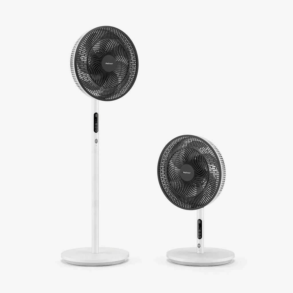 AirFlo™ Slim 43" Hybrid Pedestal Fan - Ultra- Quiet Air Circulator - White/Black
