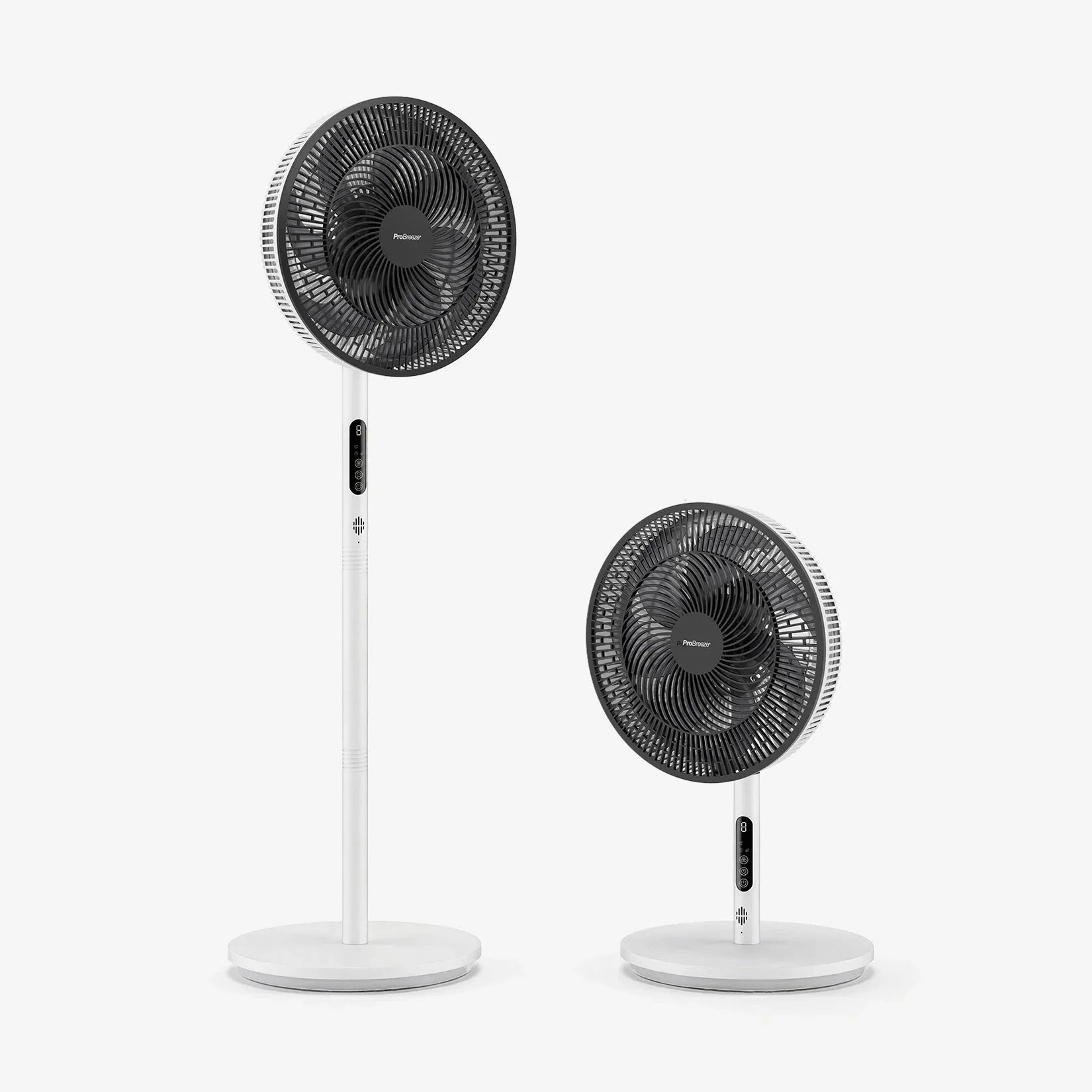 AirFlo™ Slim 43" Hybrid Pedestal Fan - Ultra- Quiet Air Circulator - White/Black