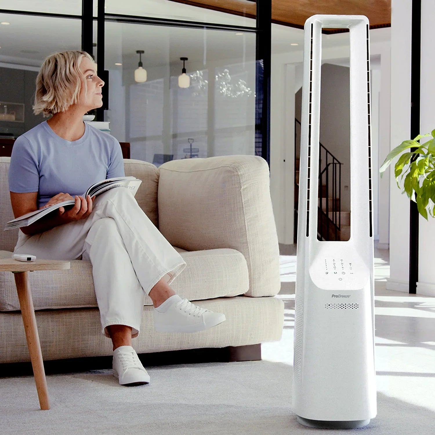 40" Bladeless Tower Fan with Smart App Control - White