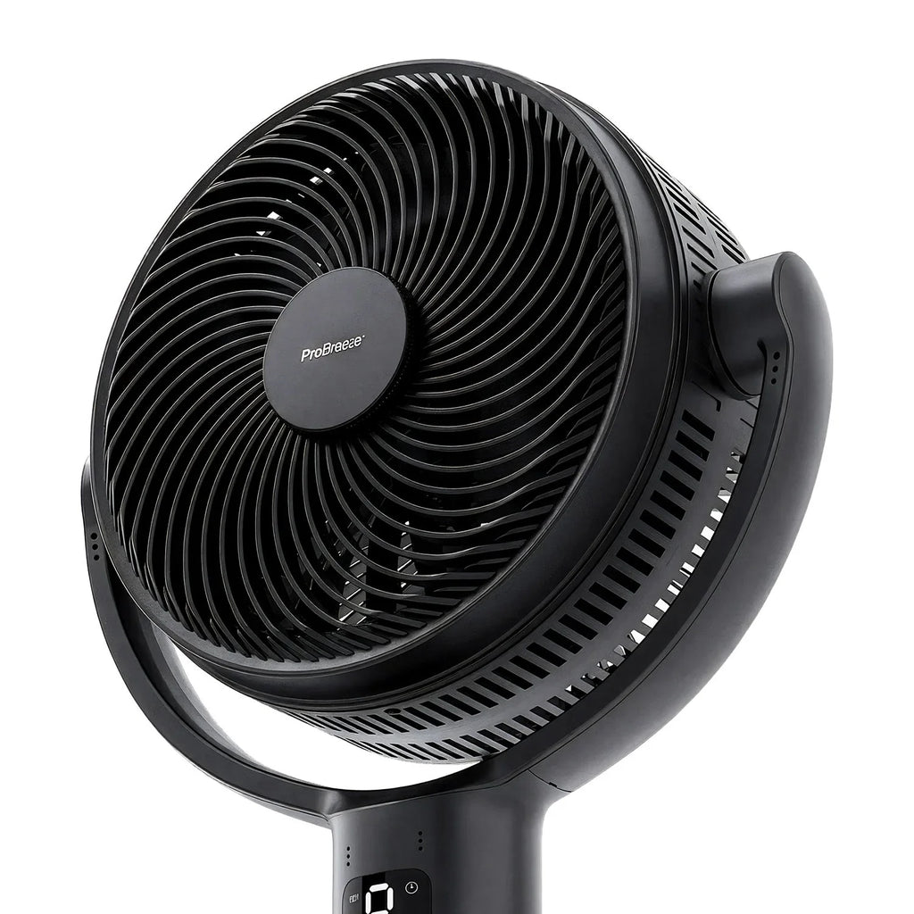 AirFlo Plus™ 44" Smart Hybrid Pedestal Fan - Ultra-Quiet Air Circulator - Black