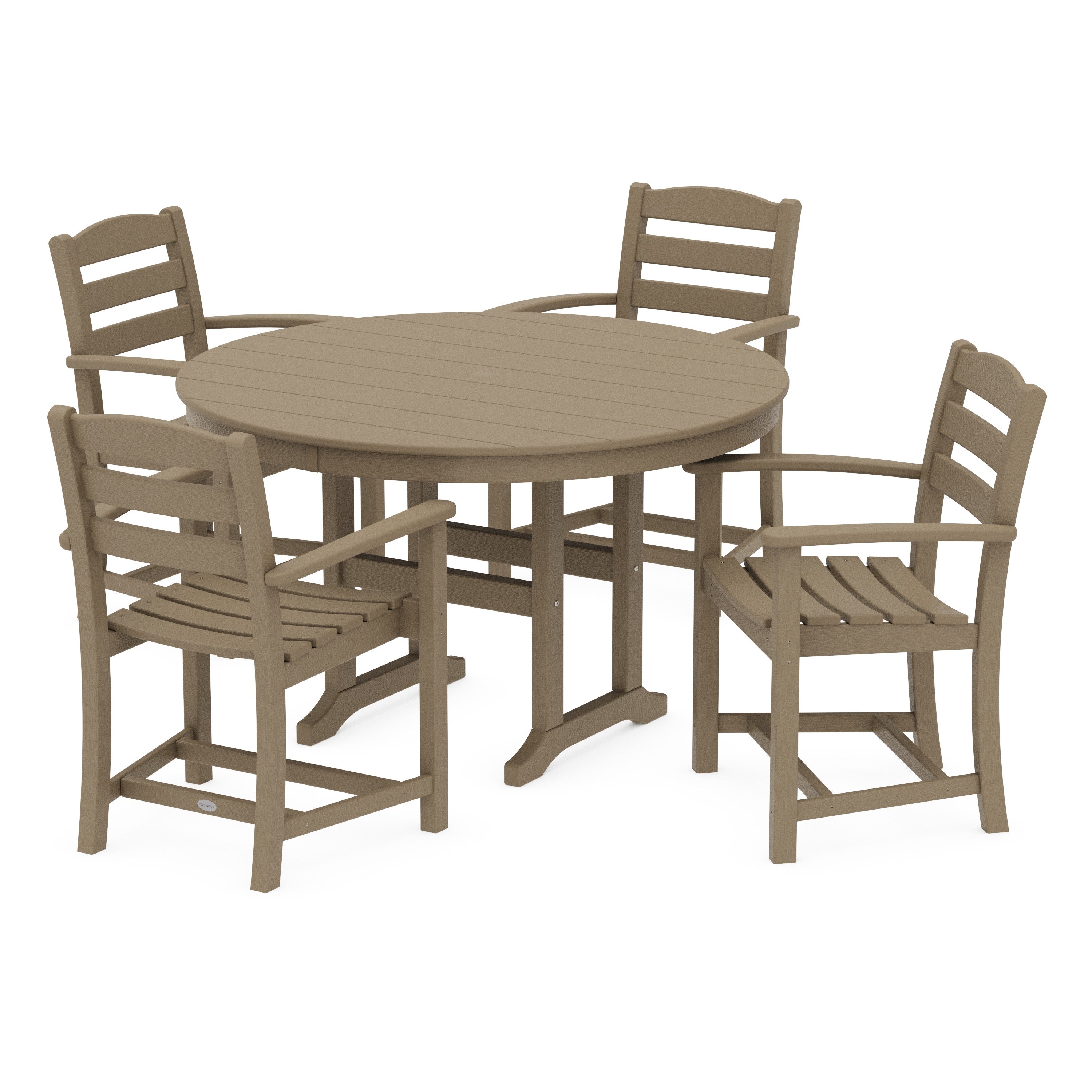 La Casa Café 5-Piece Round Farmhouse Dining Set
