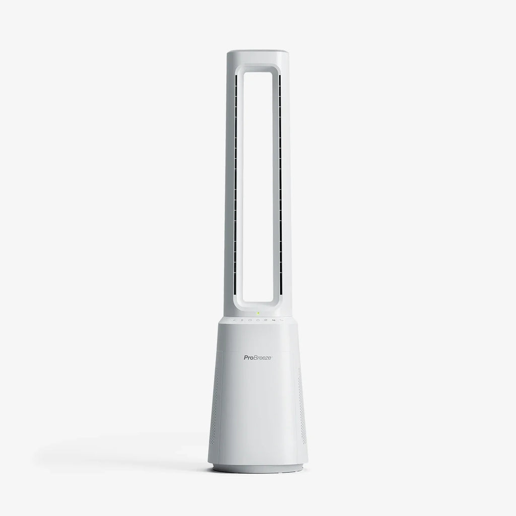 OmniAir 41" Premium Bladeless Tower Fan and Air Purifier - White