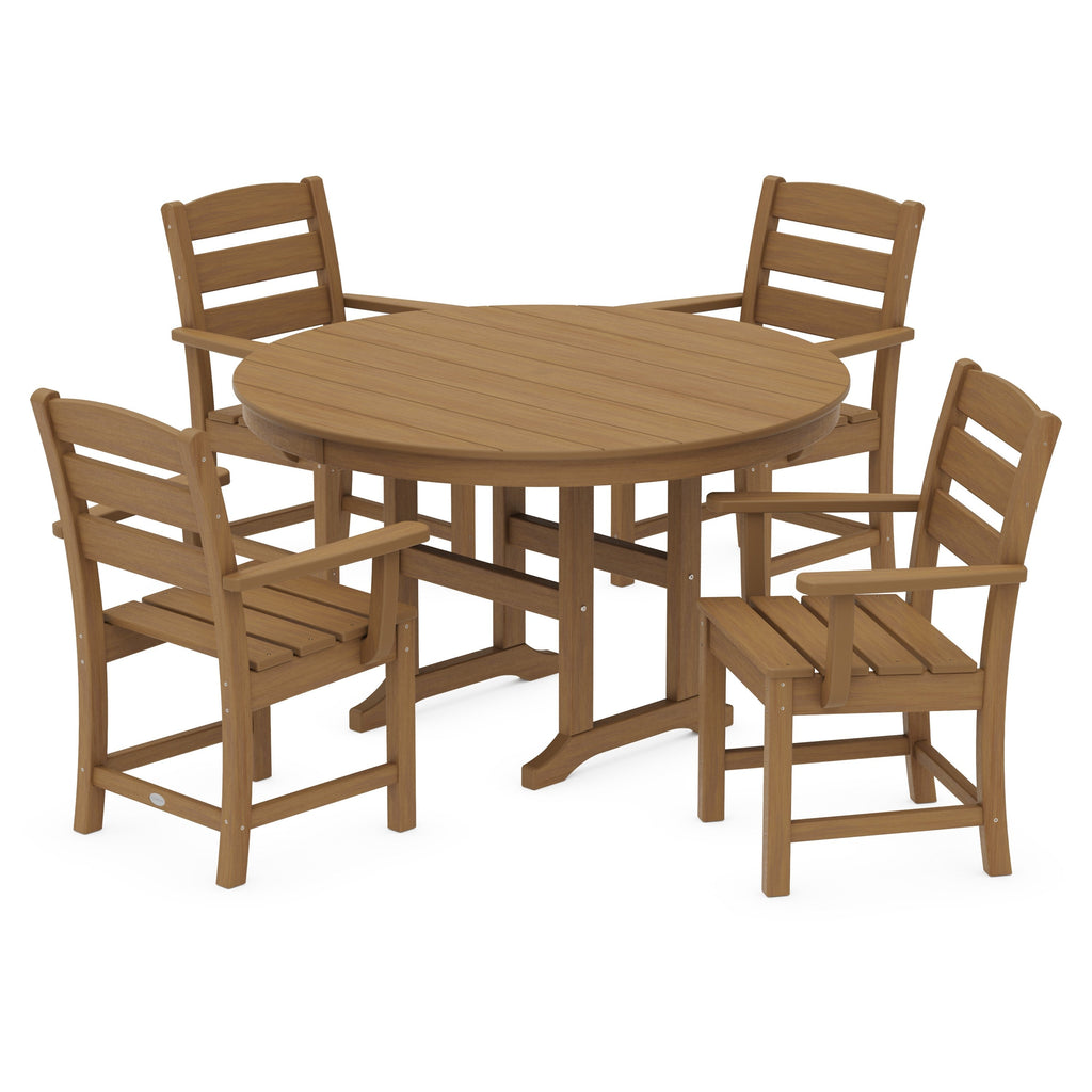 Lakeside 5-Piece Round Farmhouse Dining Set
