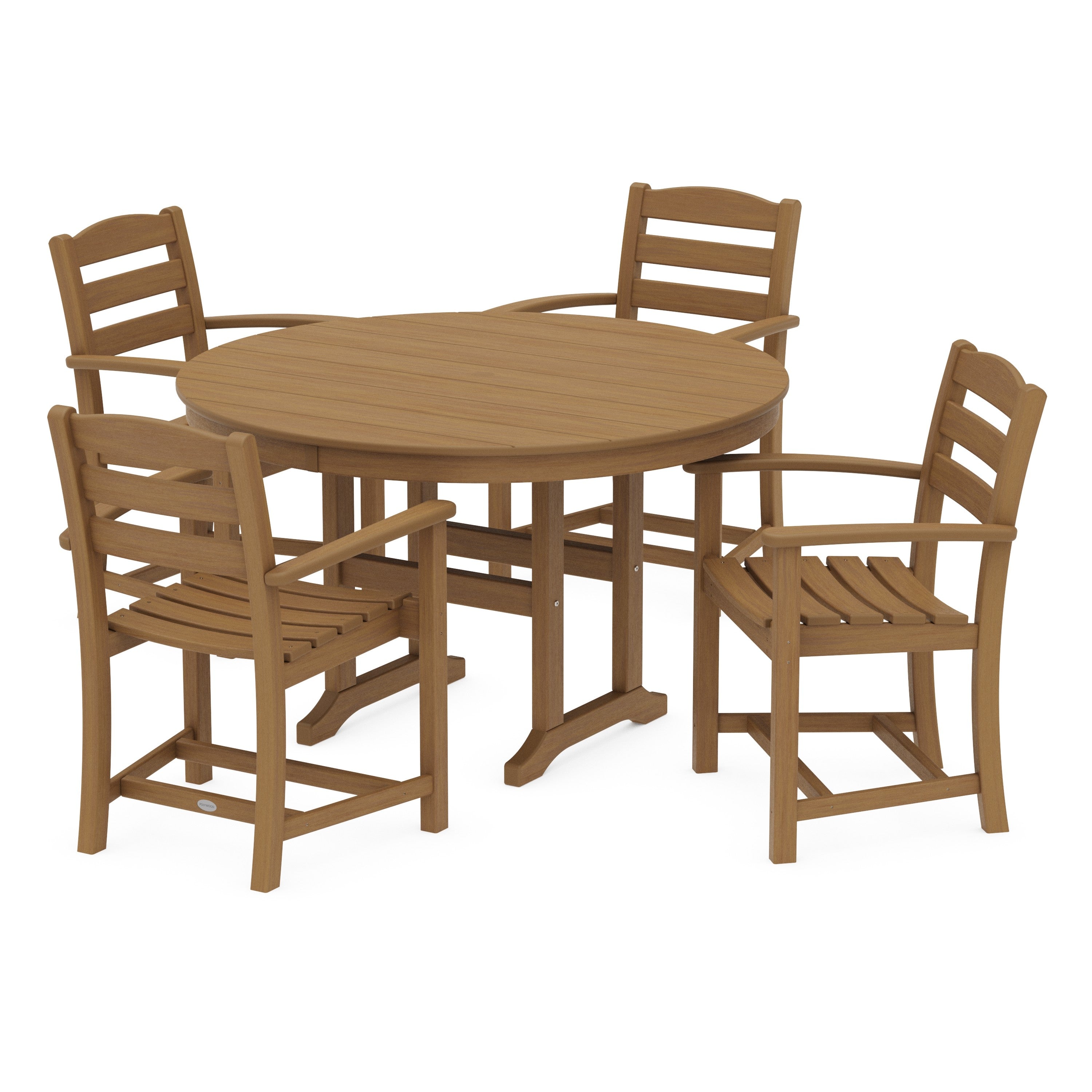 La Casa Café 5-Piece Round Farmhouse Dining Set