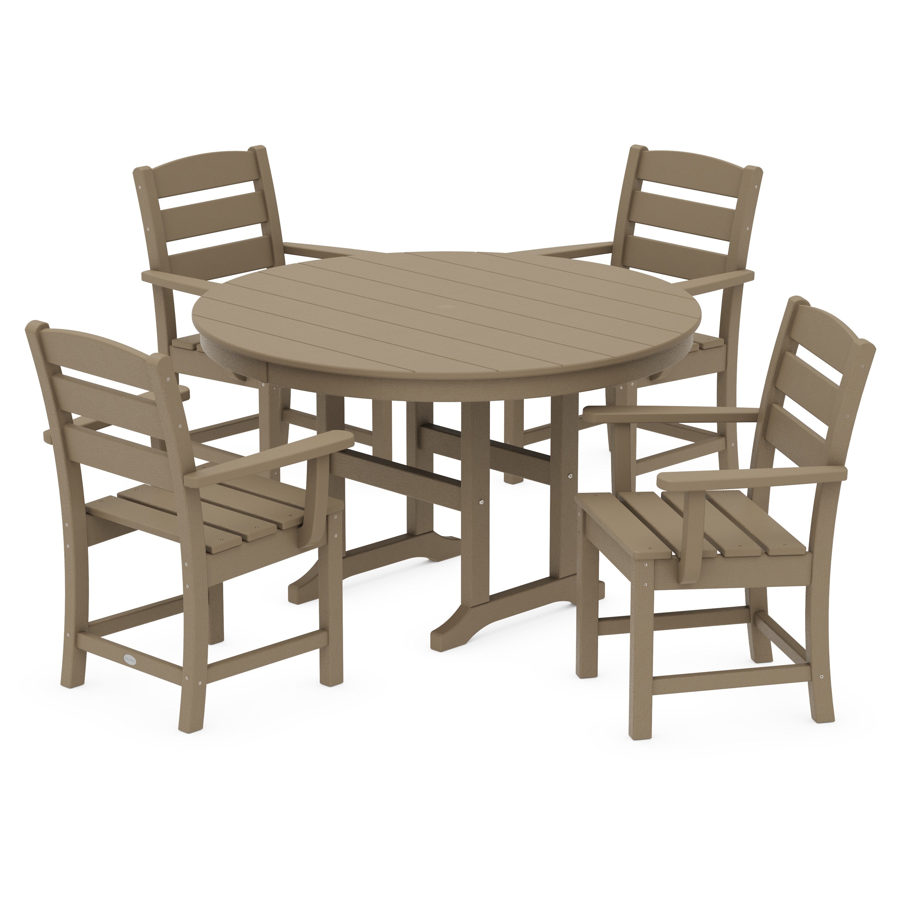 Lakeside 5-Piece Round Farmhouse Dining Set
