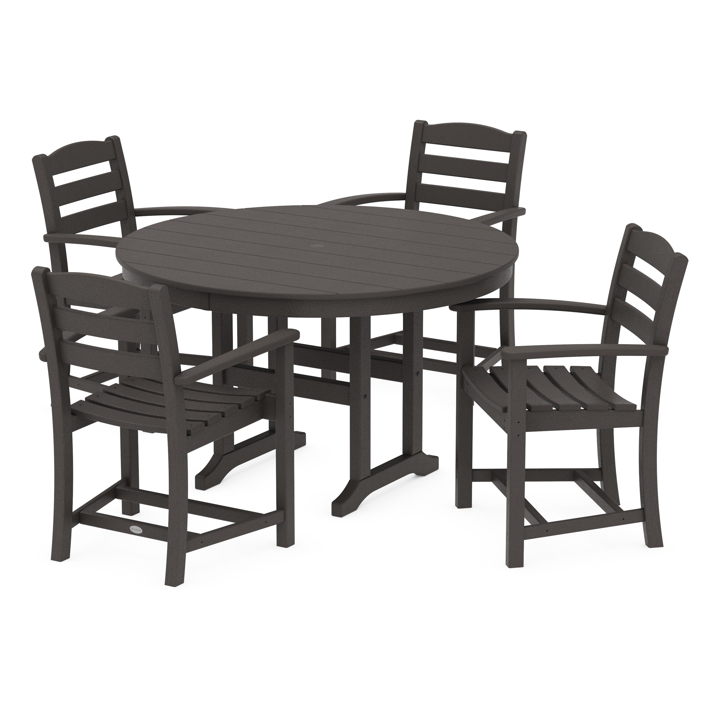 La Casa Café 5-Piece Round Farmhouse Dining Set