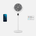 AirFlo Plus™ 44" Smart Hybrid Pedestal Fan - Ultra-Quiet Air Circulator - White/Grey