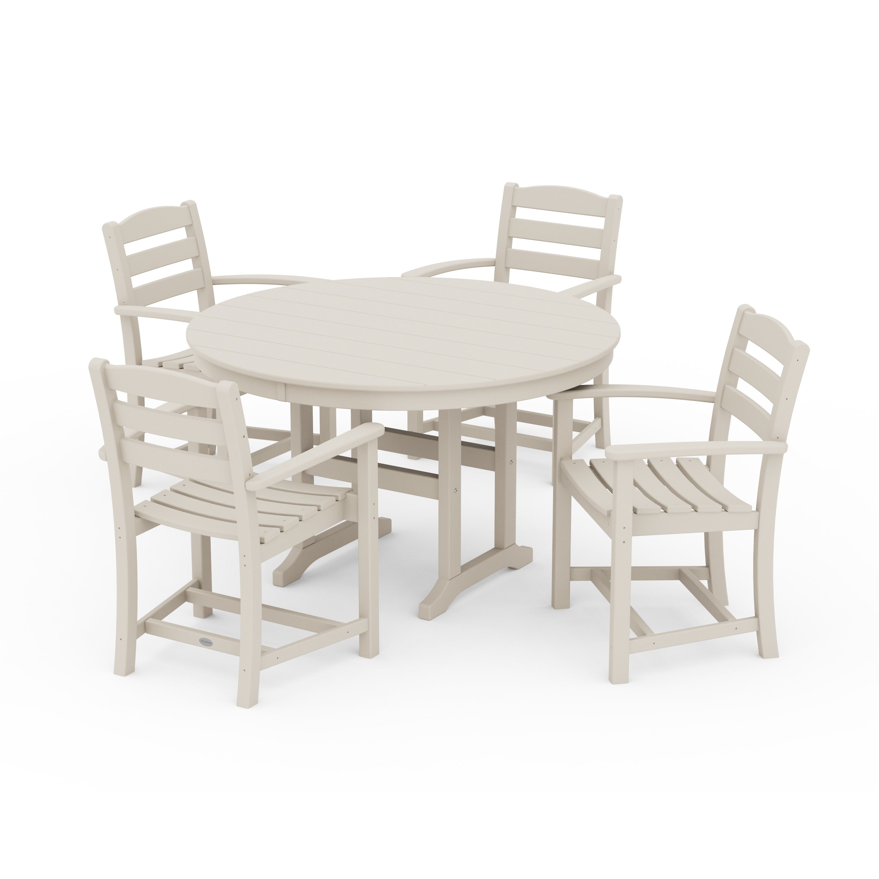 La Casa Café 5-Piece Round Farmhouse Dining Set