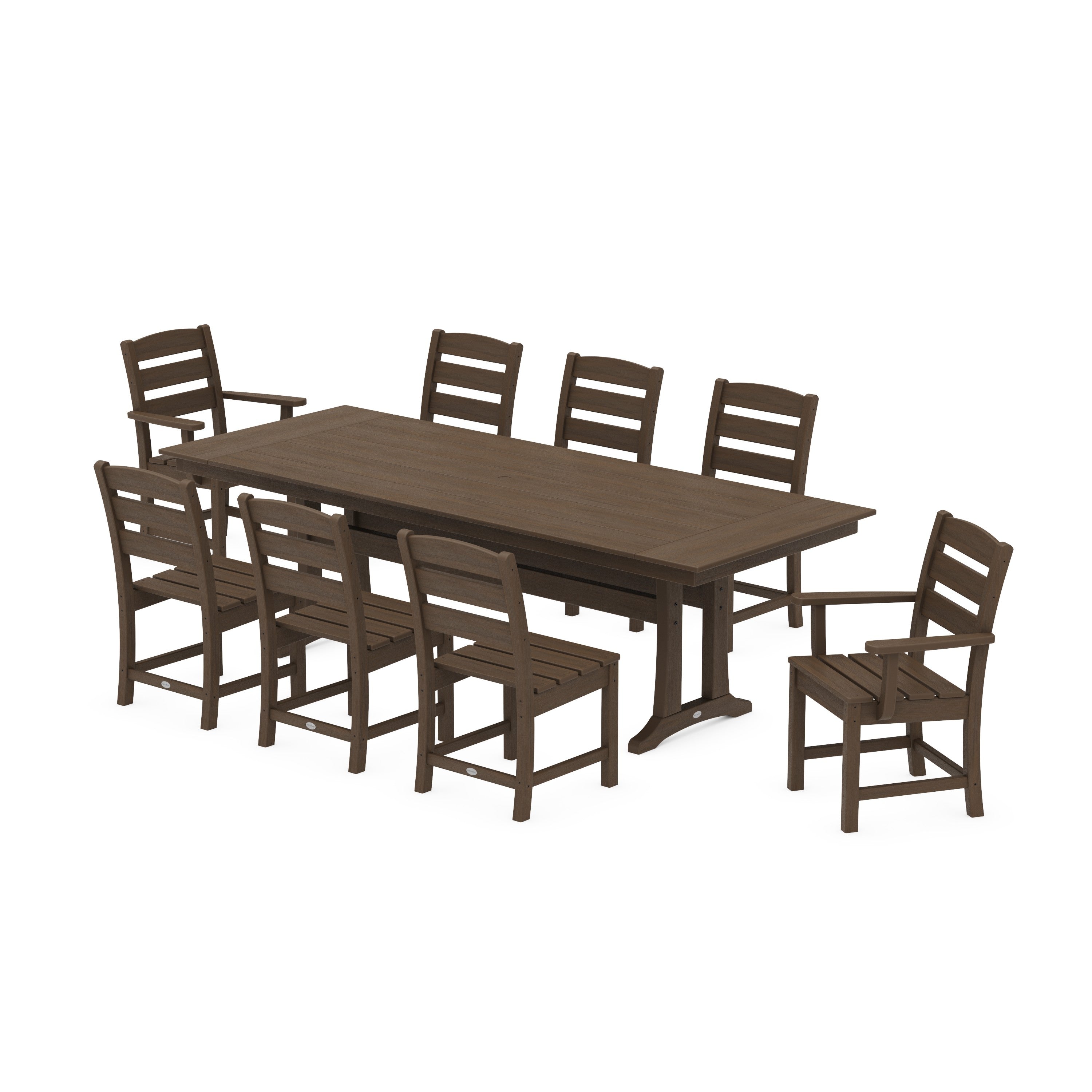 Lakeside 9-Piece Farmhouse Dining Set with Trestle Legs