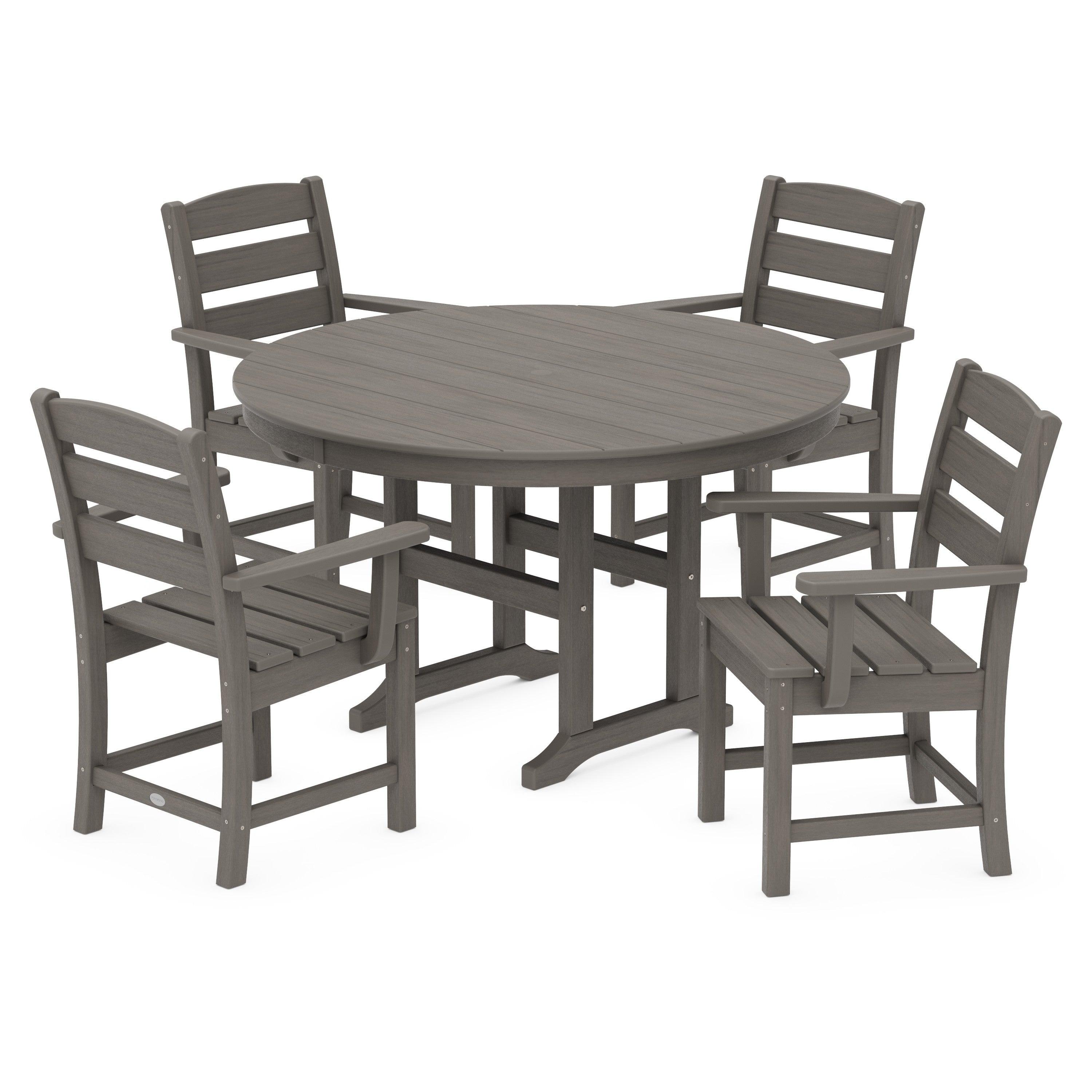 Lakeside 5-Piece Round Farmhouse Dining Set
