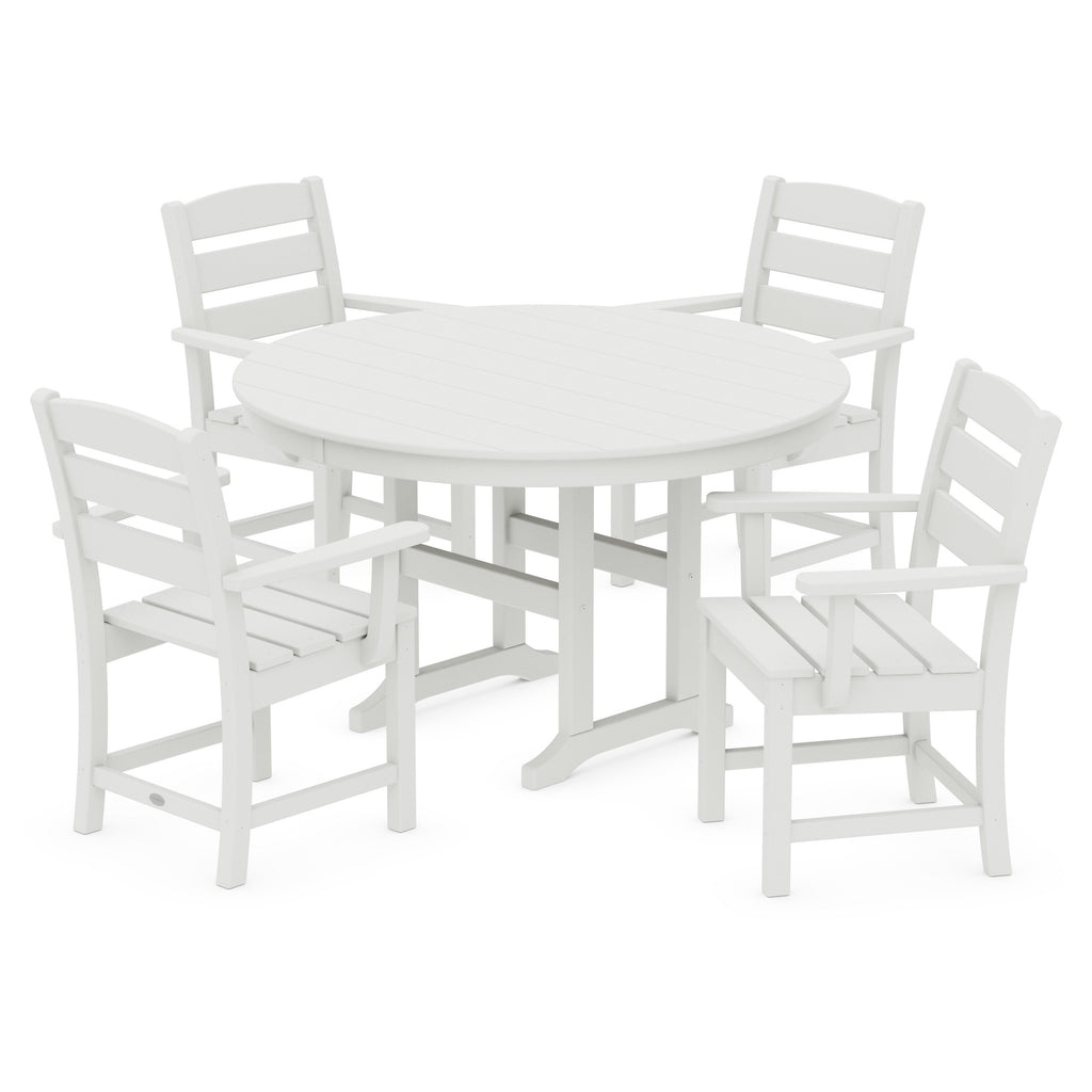 Lakeside 5-Piece Round Farmhouse Dining Set