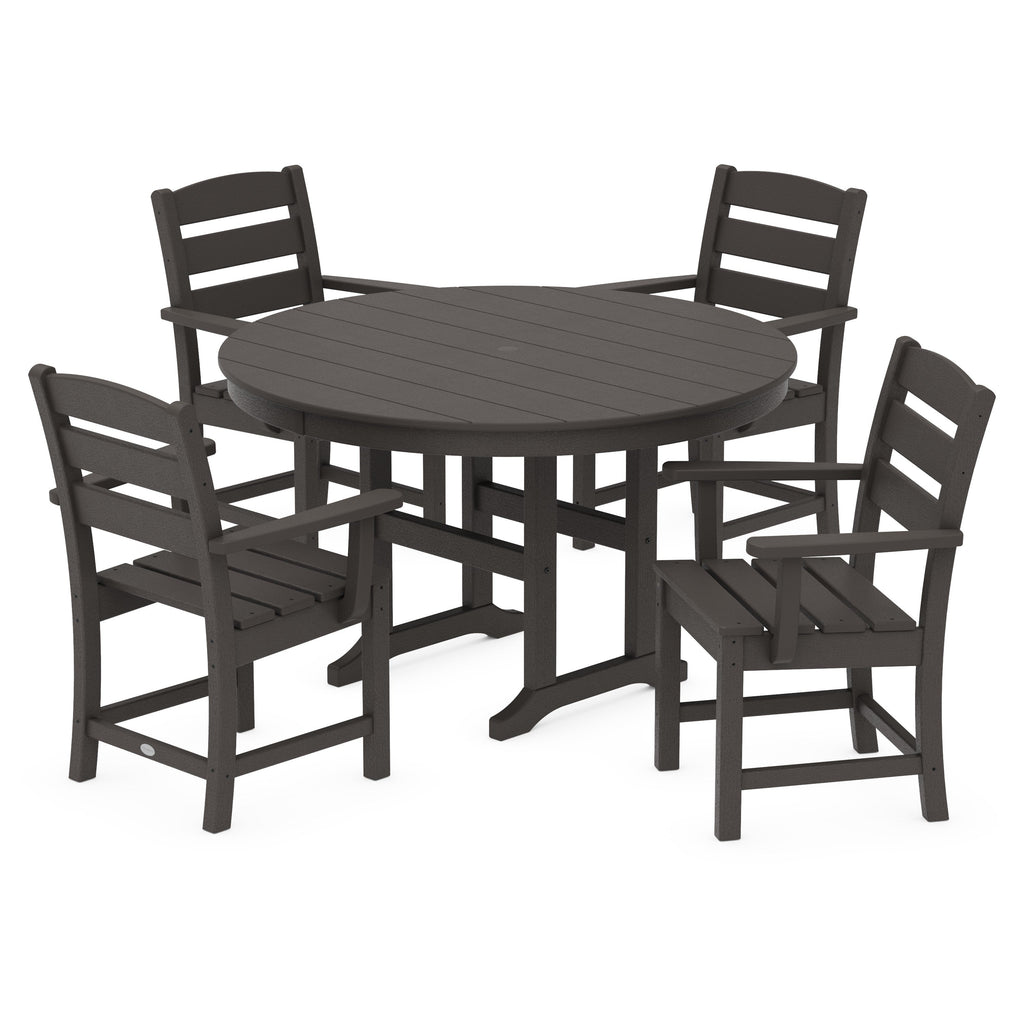 Lakeside 5-Piece Round Farmhouse Dining Set