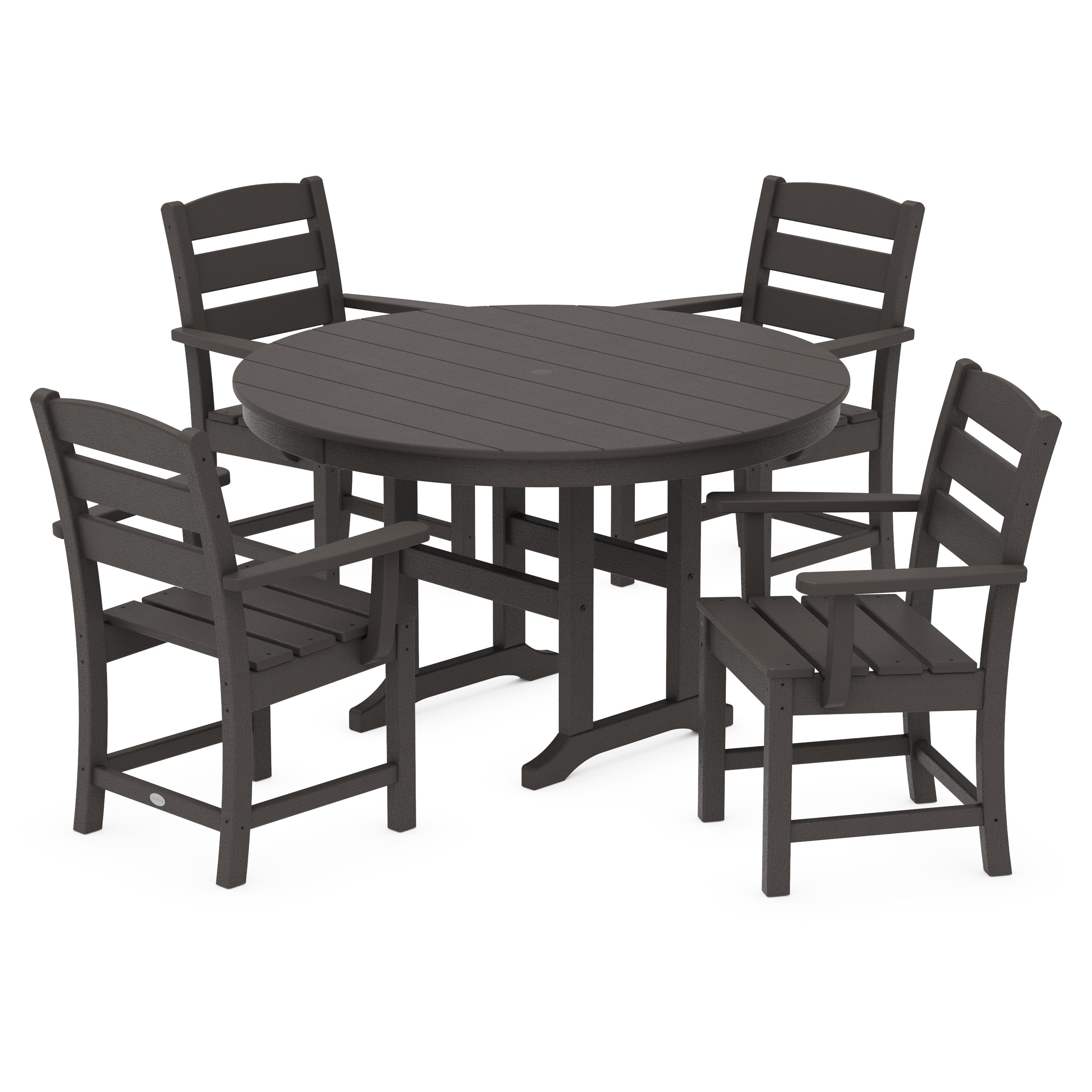 Lakeside 5-Piece Round Farmhouse Dining Set
