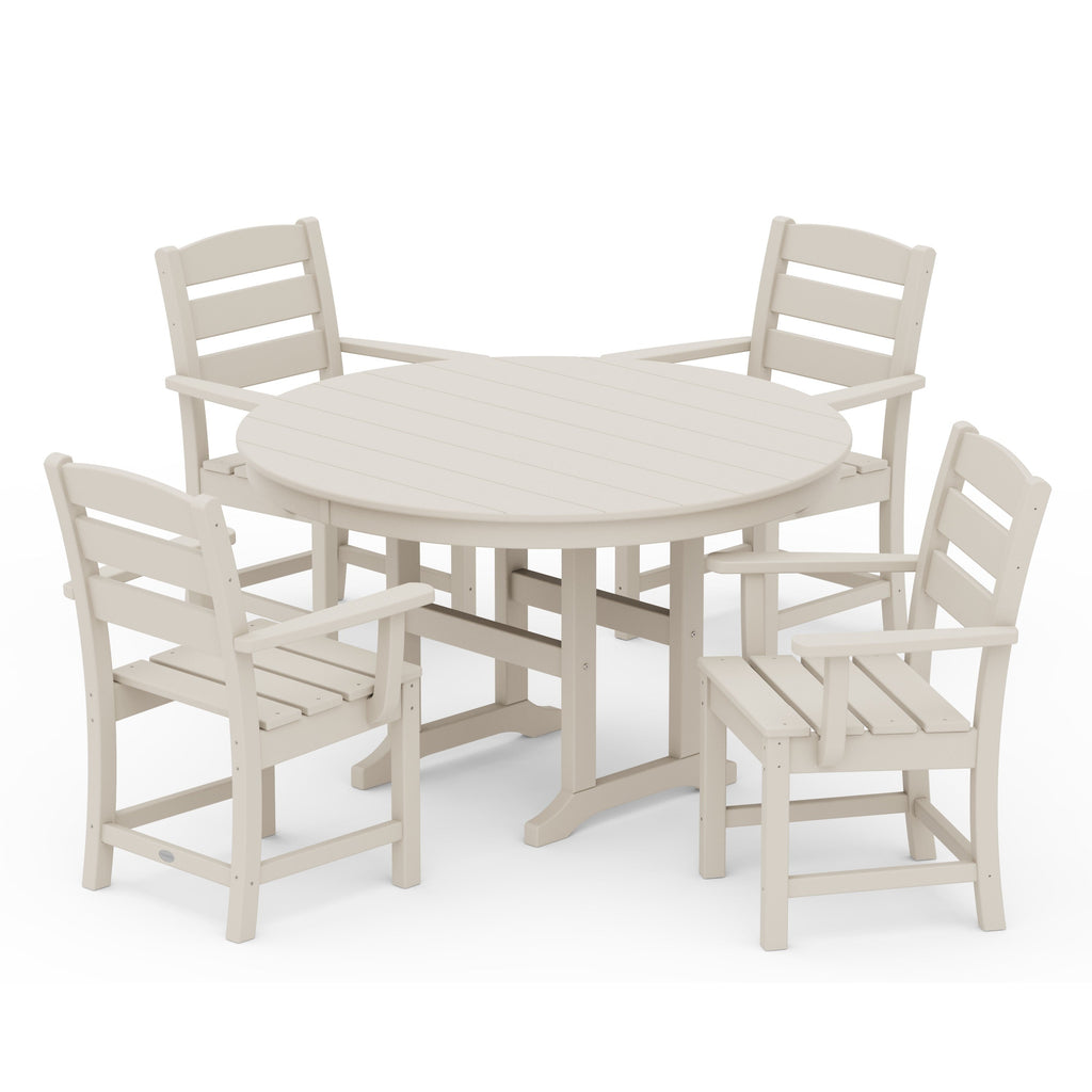 Lakeside 5-Piece Round Farmhouse Dining Set