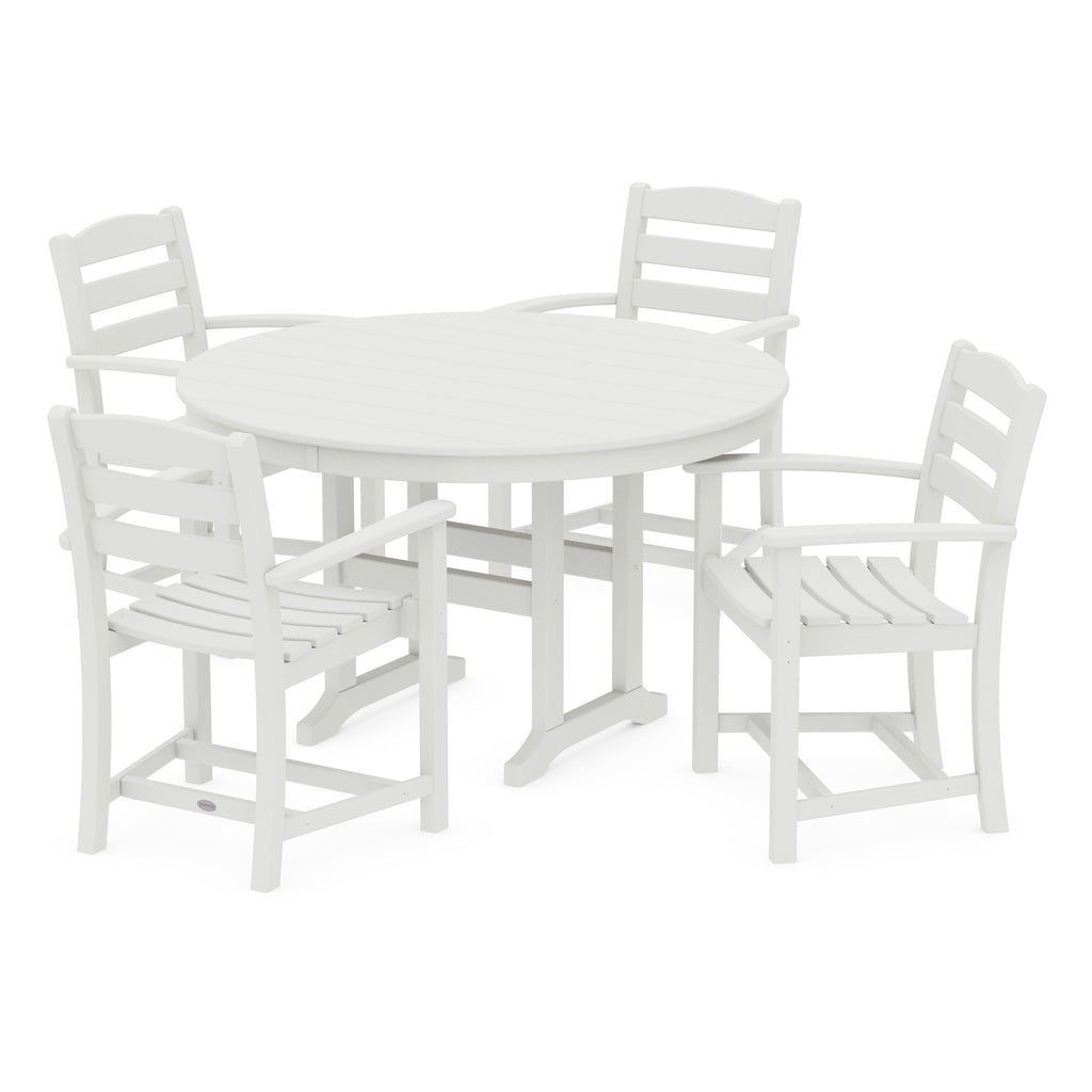 La Casa Café 5-Piece Round Farmhouse Dining Set