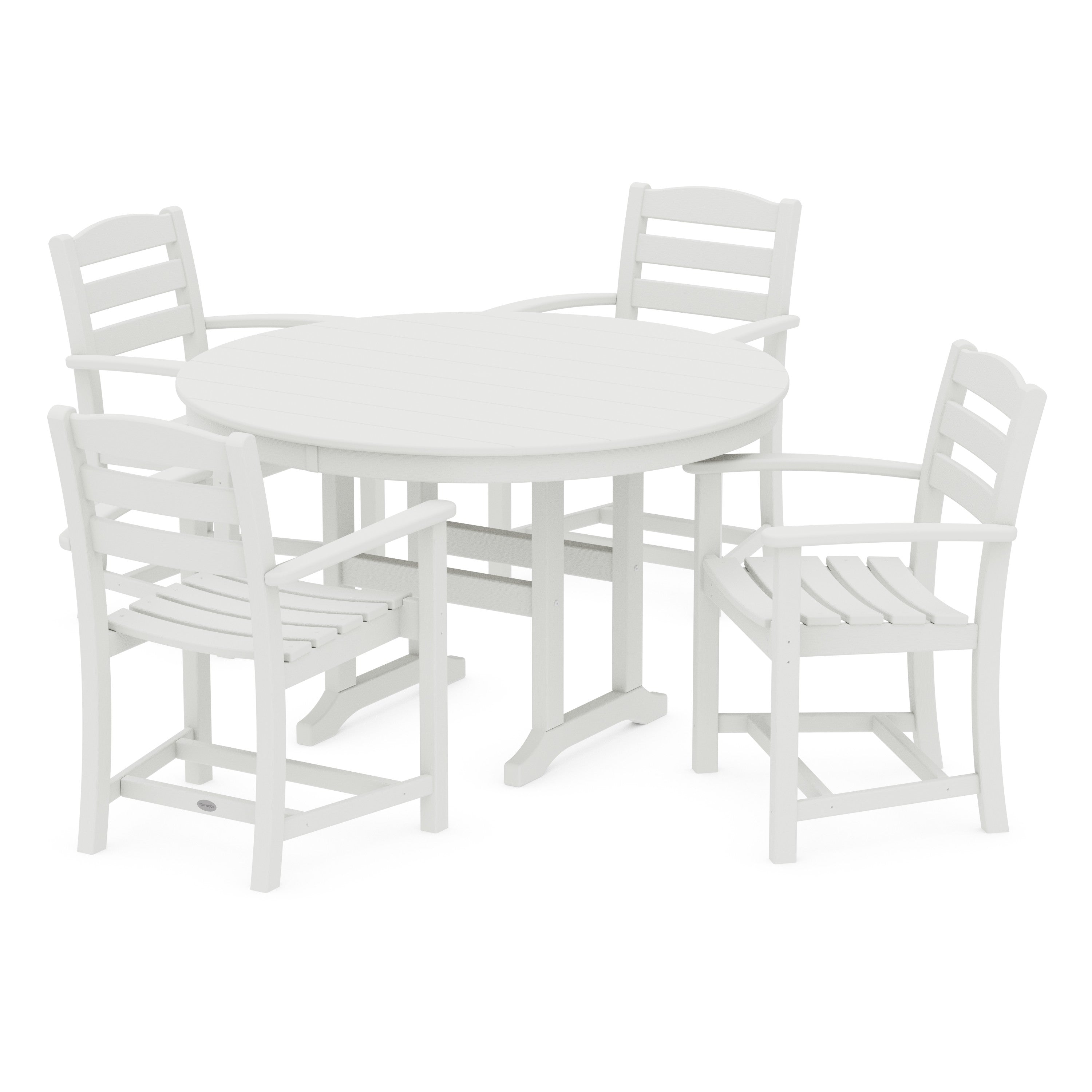 La Casa Café 5-Piece Round Farmhouse Dining Set