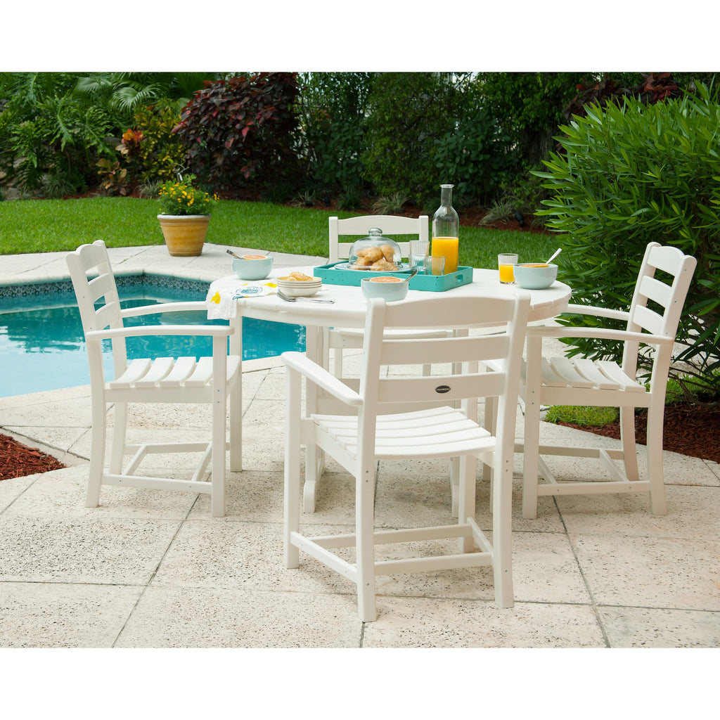 La Casa Café 5-Piece Round Farmhouse Dining Set